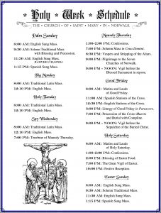 Holy Week Schedule2017